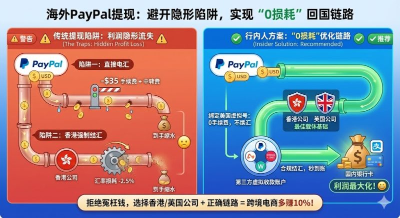 别傻傻直接提现！海外PayPal转账回国，这3个“隐形扣费”陷阱你必须知道！-让出海更简单可控、稳定高效