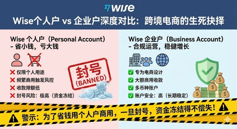 警惕！你的Wise个人户正在“裸奔”！为什么PayPal企业户必须搭配Wise Business？-让出海更简单可控、稳定高效