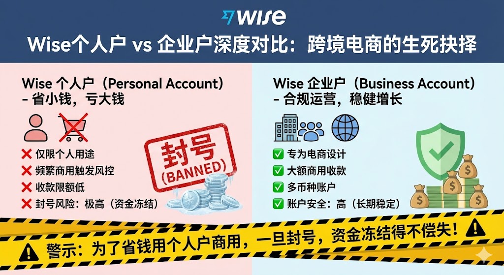 警惕！你的Wise个人户正在“裸奔”！为什么PayPal企业户必须搭配Wise Business？-让出海更简单可控、稳定高效